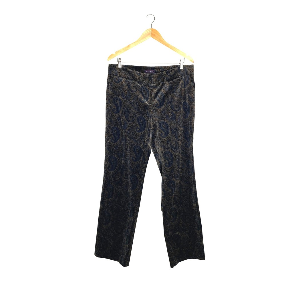 Tommy Hilfiger NWT Paisley Velvet Trousers Dark Academia Whimsigoth Boho 14